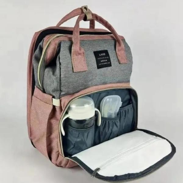 Mochila Pañalera Convertible 3 en 1 Rosa Multifuncional Impermeable