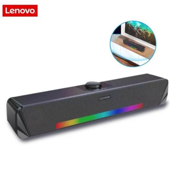 Lenovo TS33-B Barra de Sonido RGB Bluetooth 5.0 80W Subwoofer Inalámbrico USB Negro