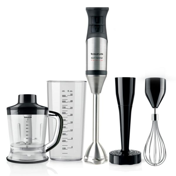 Taurus BAPI 1200 Plus Inox 1200W Batidora Inmersión Acero Inoxidable 5 Velocidades Negro