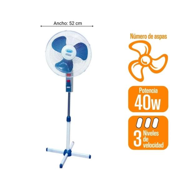 Alfano AL-1680 Ventilador 3 en 1 16" 60W 3 Velocidades Oscilación 90° Control Remoto Blanco