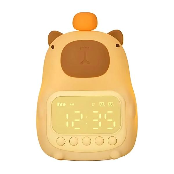 Lámpara Capybara Reloj Alarma Luz Nocturna LED Regulable