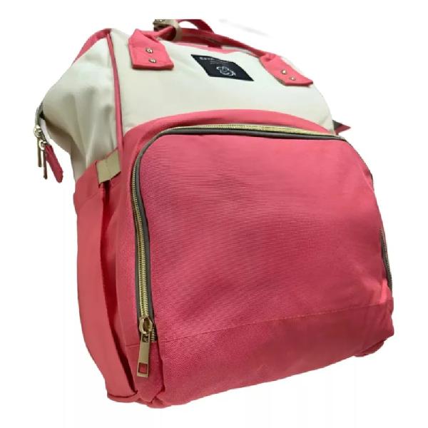 Mochila Pañalera Bebé Coral Crema – Organizador Multiusos