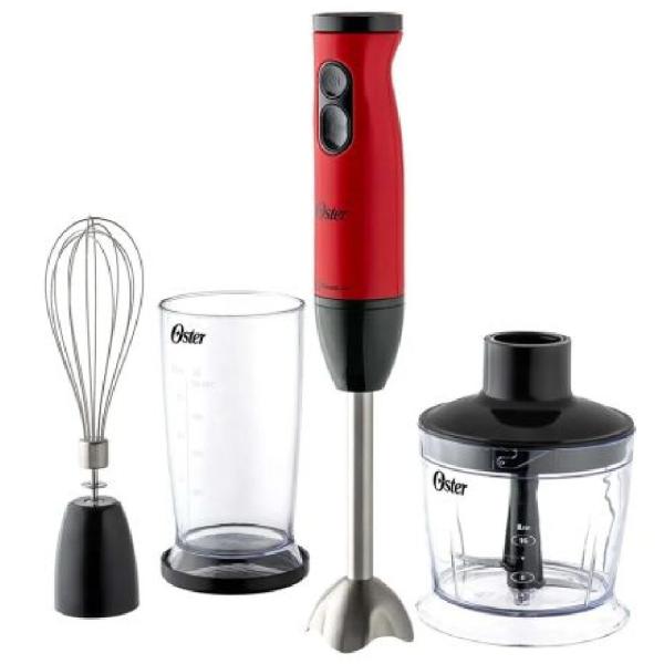 Oster FPSTHB460A-053 Batidora de Inmersión 600W Cuchilla Quad Pro 5 Velocidades Rojo
