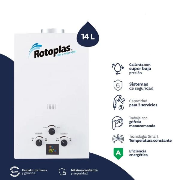 Terma a Gas Flaming 14lt Glp Rotoplas - 500445
