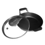 Cazuela Esmaltada UNSA 14cm Antiadherente H Fundido + Tapa Vidrio - 55148006