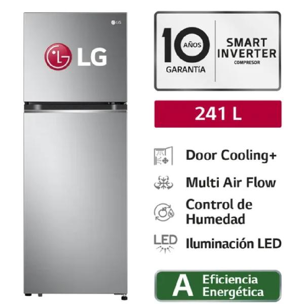 LG GT24BPP Refrigeradora Top Freezer 241L Door-Cooling Sistema Fresh Air