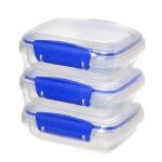 Set 3 Tuppers 200ml Cierre Seguro Apilables Microondable - 2159681