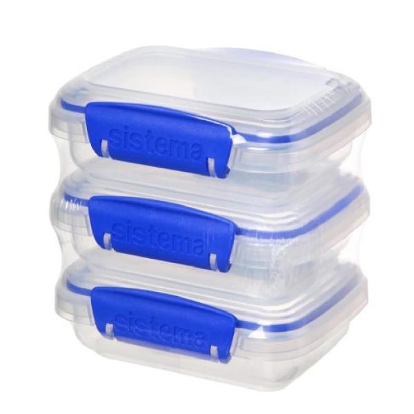 Set 3 Tuppers 200ml Cierre Seguro Apilables Microondable - 2159681