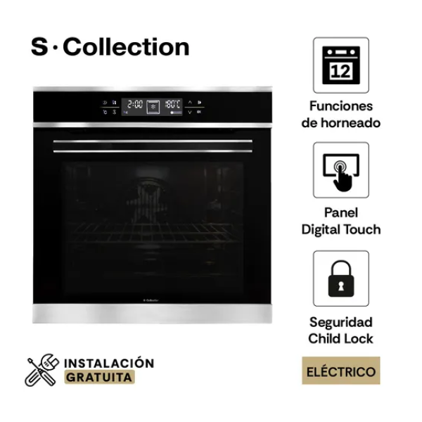 Sole SOLHO019 70L Horno Digital Autocooling Termostato Seguridad Negro
