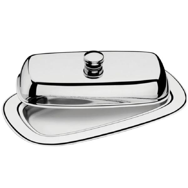Mantequillera Service 10109020 Capacidad 500ml Material Duradero Fácil Limpieza Ideal Cocina Plateado