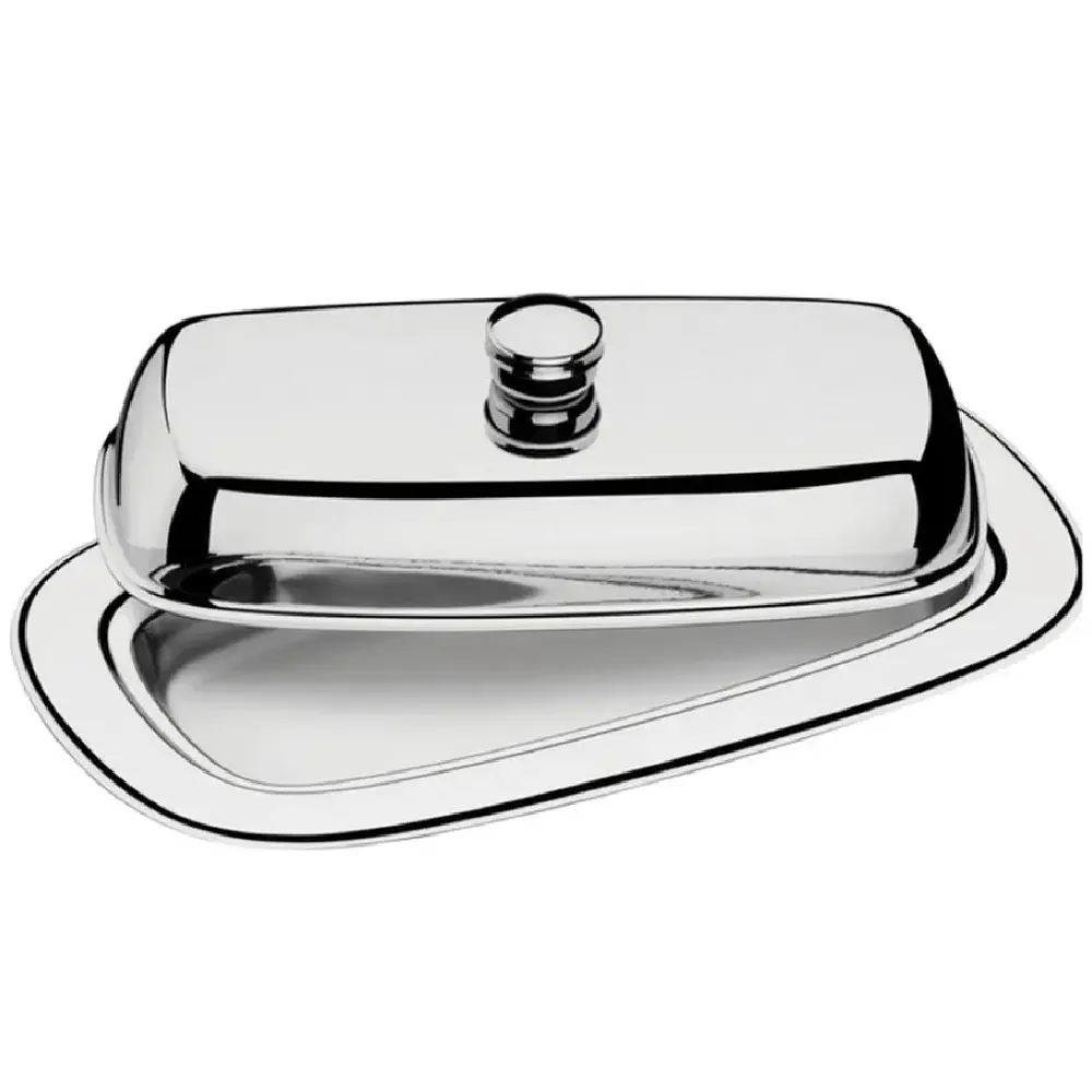 Mantequillera Service 10109020 Capacidad 500ml Material Duradero Fácil Limpieza Ideal Cocina Plateado