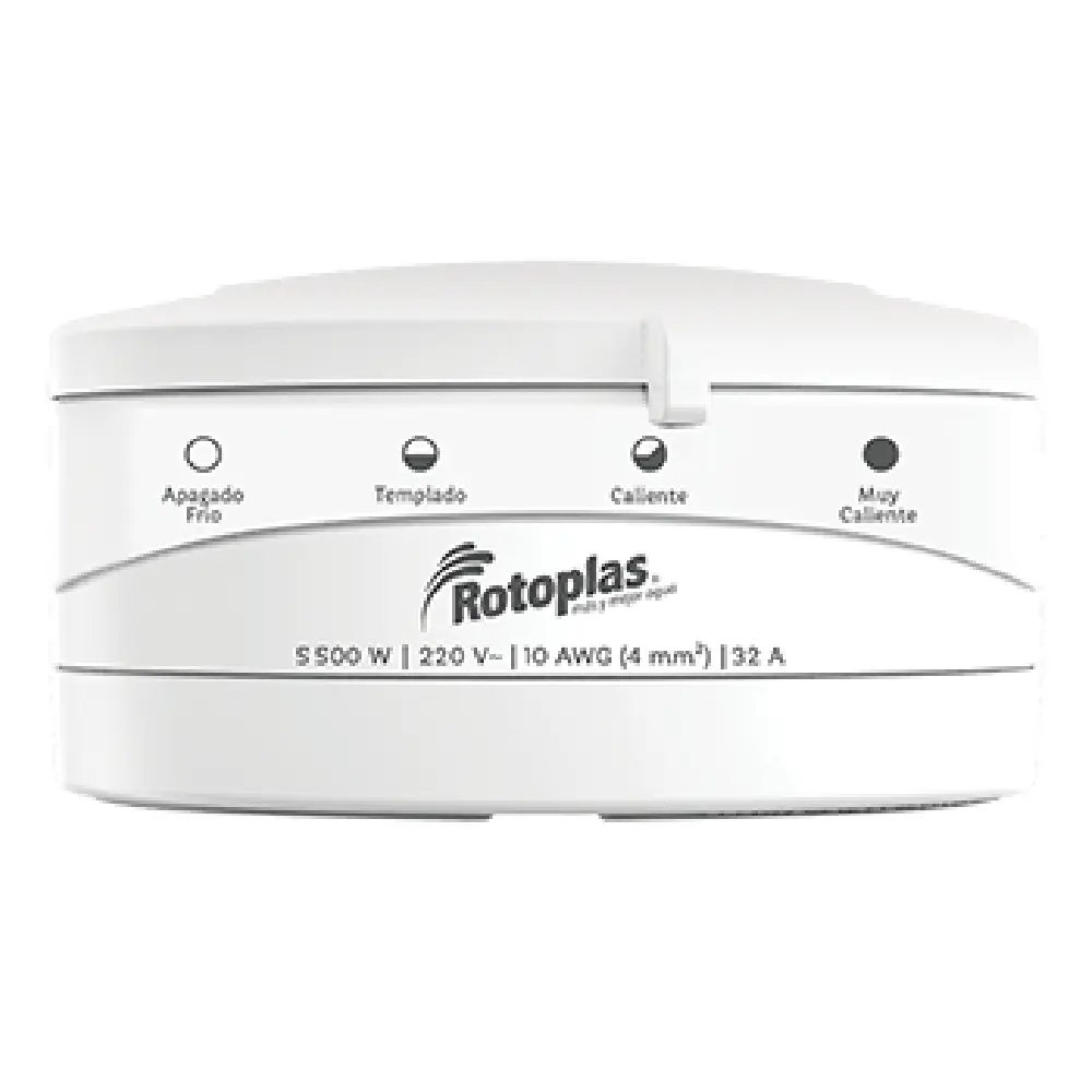 Rotoplas Ducha Eléctrica 4 Temperaturas 3800W Sistema Antichispa Ahorro Energético Blanco