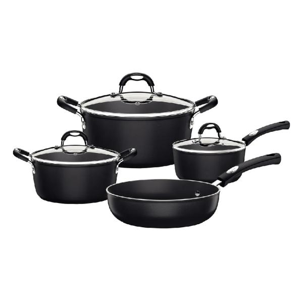 Juego de Ollas Mônaco Inducción Negro 7 Piezas - 28799001