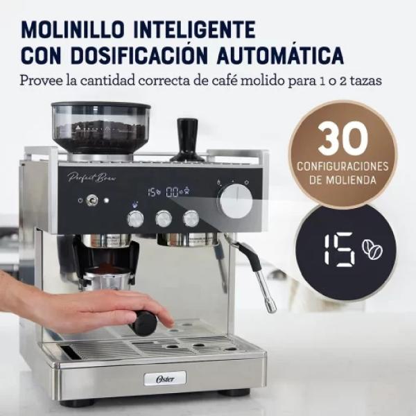 Cafetera Oster BVSTEM7400-053 1400W Espresso Perfect Brew Doble Termo Plata