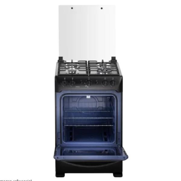 Indurama Zafiro Pompeya Cocina 4 Quemadores 5.5 kW Encendido Eléctrico Parrilla Fundida Negro Zafiro