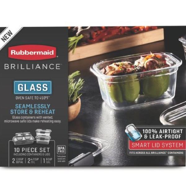 Rubbermaid 2125081 Set 5 Contenedores Alimentos Tapa Segura Apilables Microondable