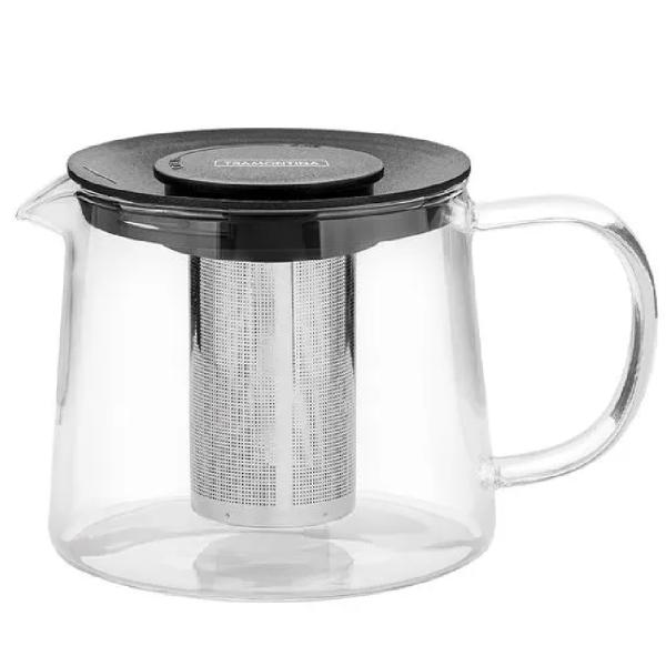 Tetera de Vidrio UYSA 0.9 Litros con Filtro Integrado Base Antiadherente