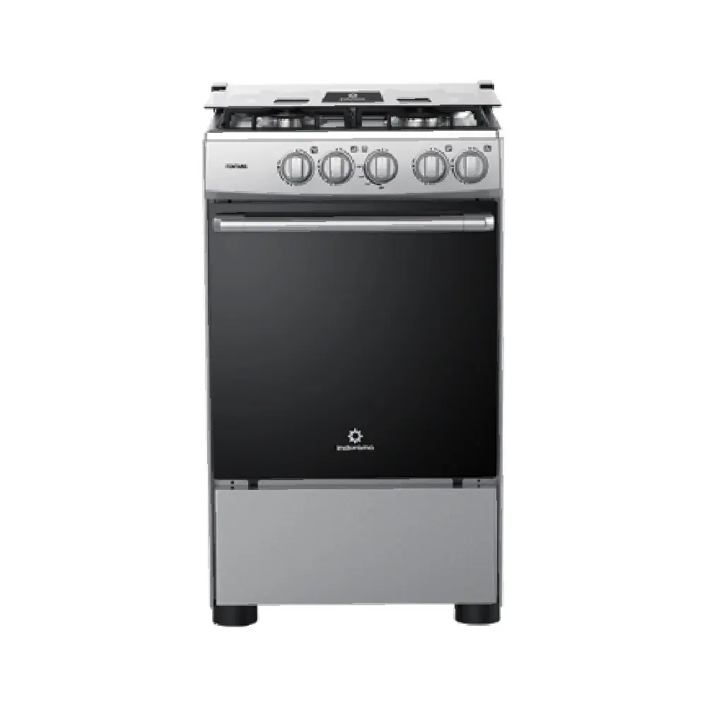 Cocina Indurama Serie Fontana 60cm 4 Hornillas Autolimpiante Termostato Integrado Gris